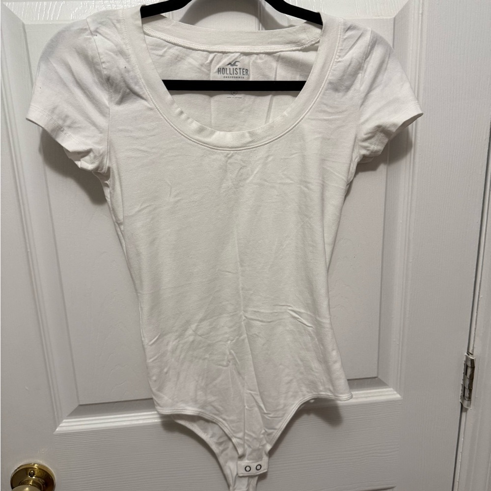 Hollister White Flutter Sleeve Bodysuit